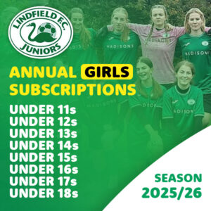 Annual Girls Subscriptions: Under 11's - Under 18's